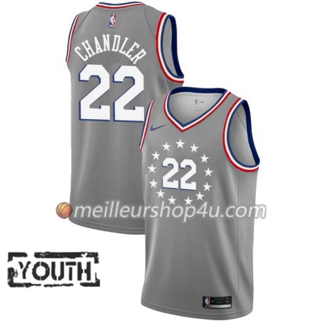Maillot Basket Enfant Philadelphia 76ers Wilson Chandler 22 2018-19 Nike City Edition Gris Swingman